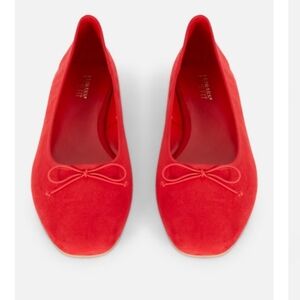 Faux Suede Bow Ballerinas. Sz. 5